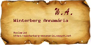 Winterberg Annamária névjegykártya